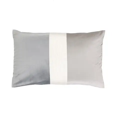 Pernă decorativă Plisse' 30×50 Avorio / Grigio